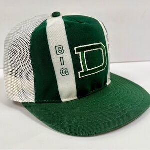 Vintage Dartmouth Big Green Snapback Trucker Hat Mesh Lucky Stripes 80s M/L